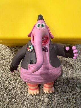 Disney Inside Out Pink Bing Bong Figure with Gray Jacket and Striped Legs